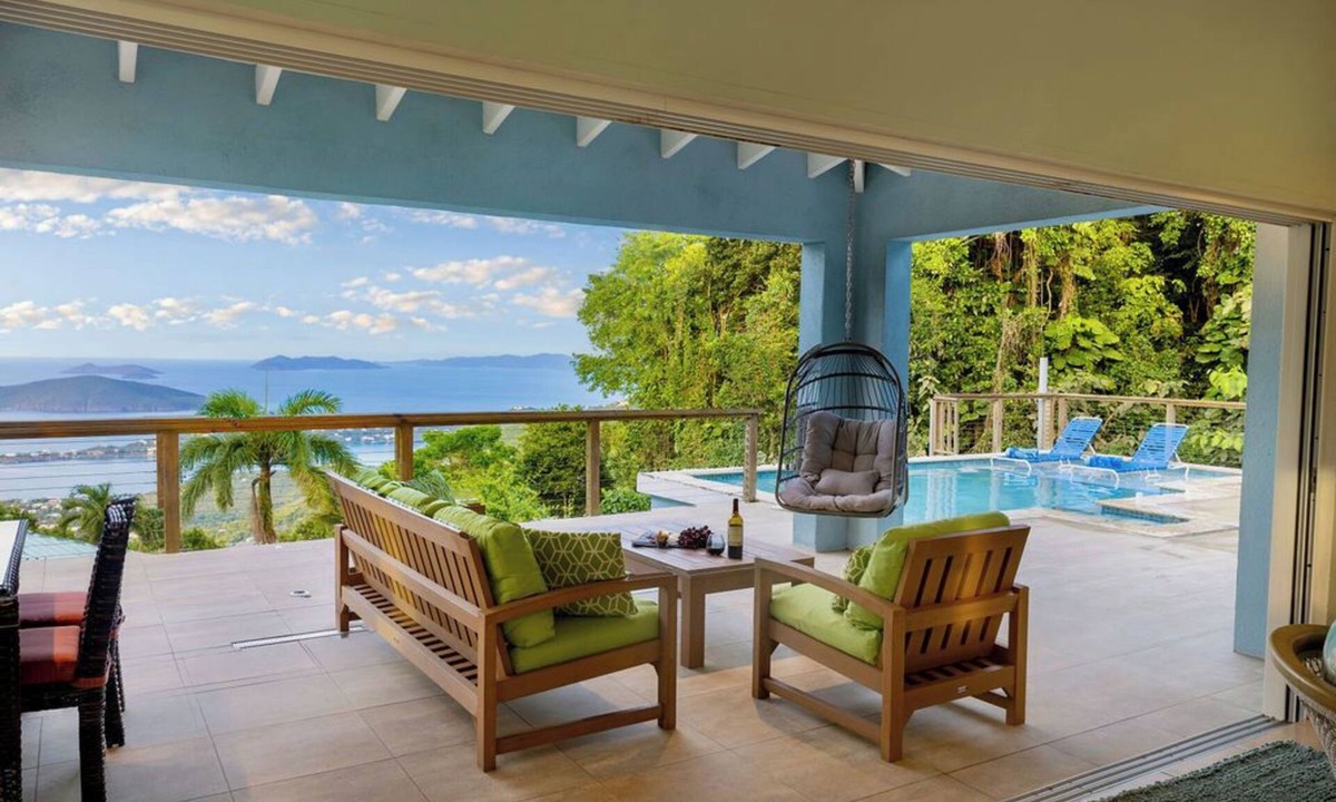 Estate Caret Bay House | Mountaintop Panoramic Ocean Views, Private Heated Pool with Baja Deck, Generator