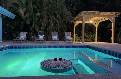 Estate La Vallee House | Location! Walk to Cane Bay beach & restaurants! Private pool, sunset bar, view!