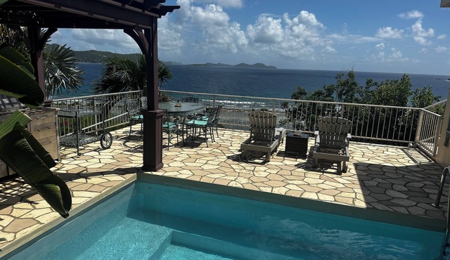 Thalassa. A Seaside Retreat with Pool & Infinity Oceanfront Sunrise Views in St. John